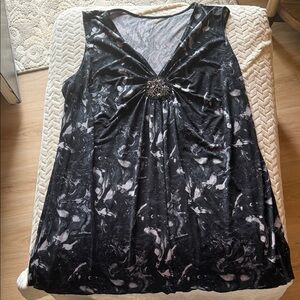 Lane Bryant Black and White Patterned Blouse